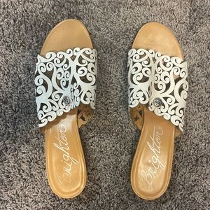 Brighton white slide sandals